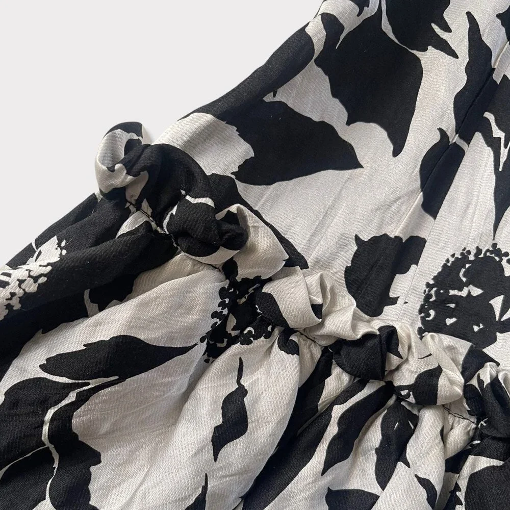 Rickie Freeman for Teri Jon Black & White Ruffle Dress Size 4 - Picture 6 of 9